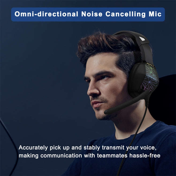 KOTION EACH G6000 On-Ear Gaming Headset with Mic, Length: About 2.1m(Black)