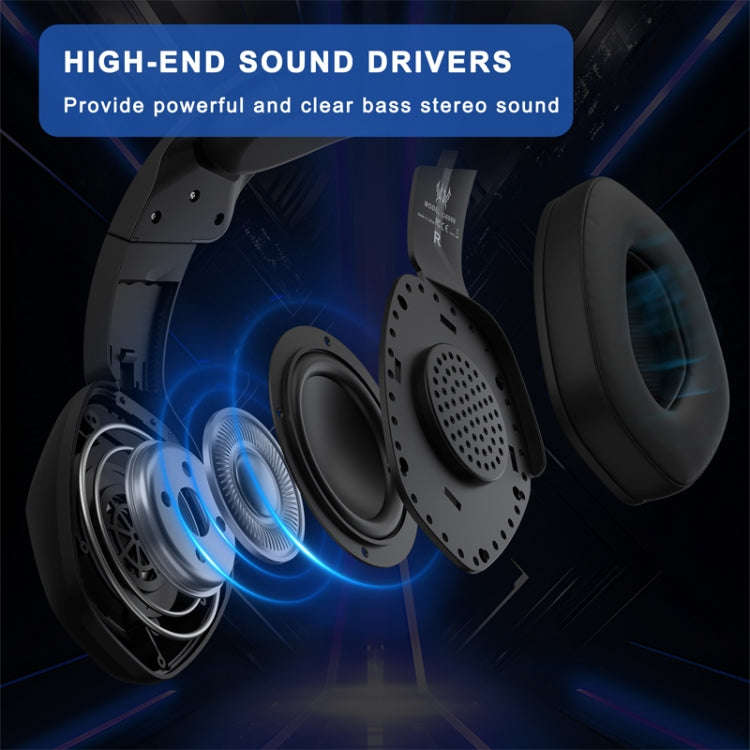 KOTION EACH G6000 On-Ear Gaming Headset with Mic, Length: About 2.1m(Black)
