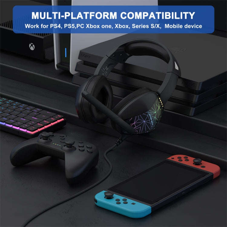 KOTION EACH G6000 On-Ear Gaming Headset with Mic, Length: About 2.1m(Black)