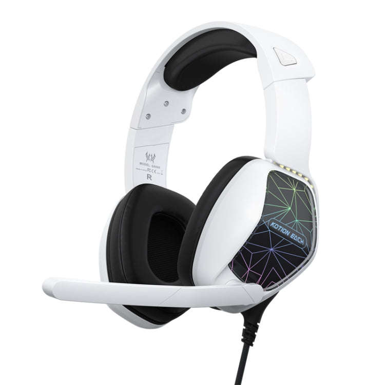 KOTION EACH G6000 On-Ear Gaming Headset with Mic, Length: About 2.1m(Black White)