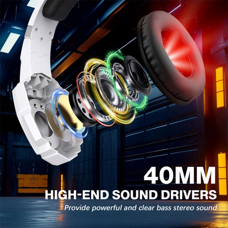 KOTION EACH G9000 Pro On-Ear Gaming Headset with Mic, Cable Length: About 2.1m(Black White)