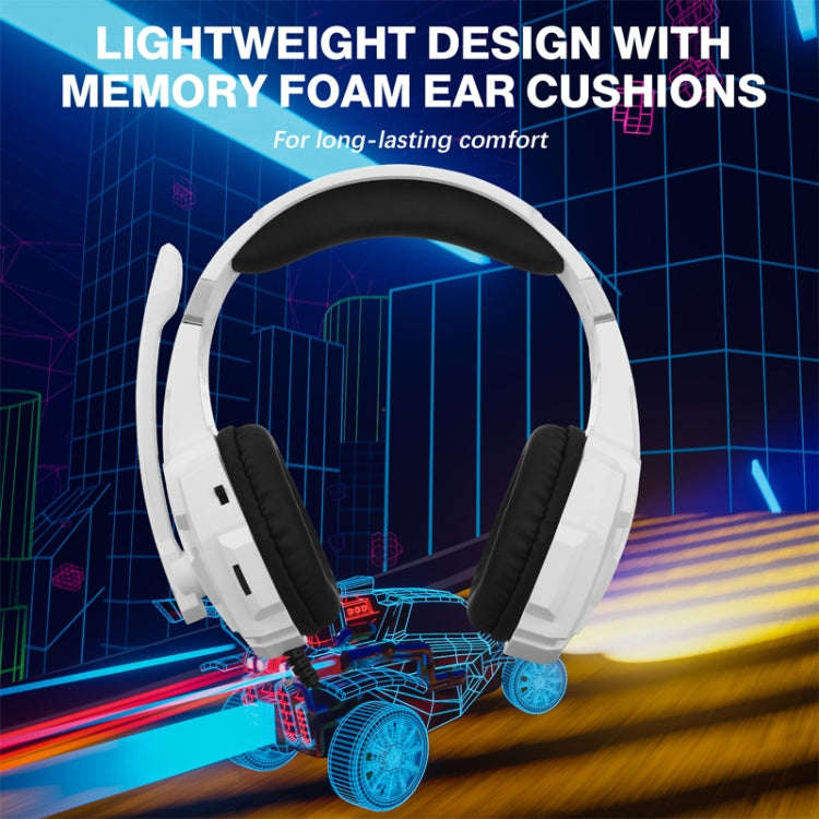 KOTION EACH G9000 Pro On-Ear Gaming Headset with Mic, Cable Length: About 2.1m(Black White)