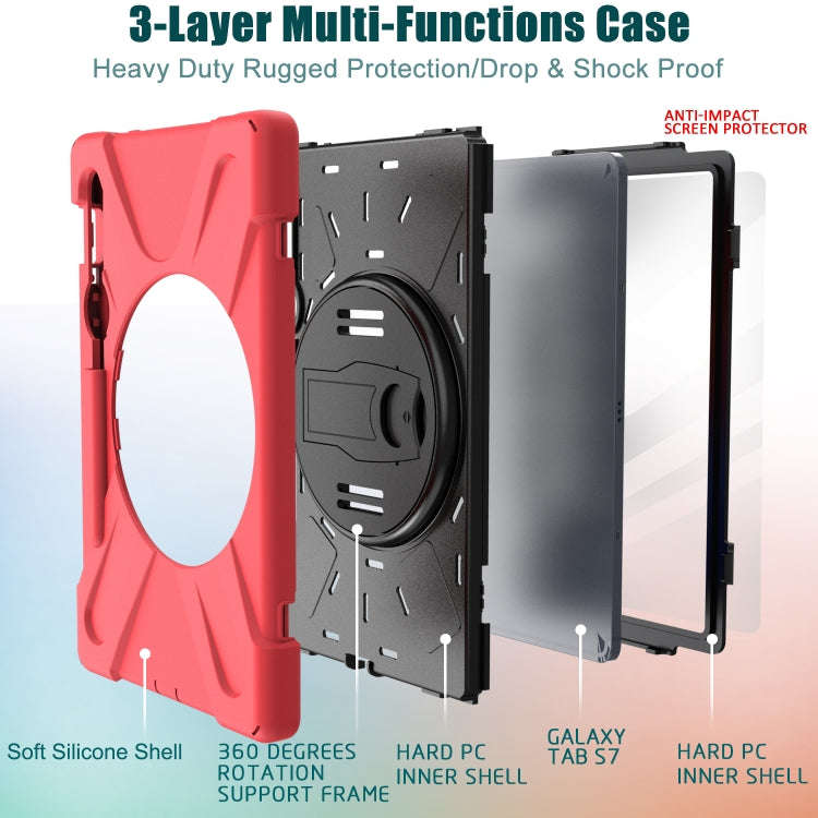 For Samsung Galaxy Tab S9 / Galaxy Tab S8 / Galaxy Tab S7 (2020) T870 Shockproof Colorful Silicon...