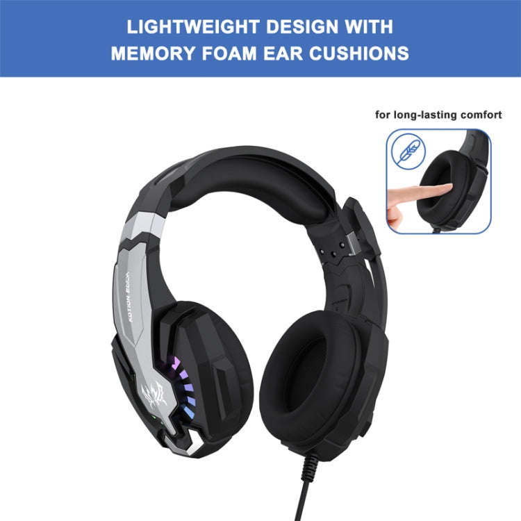 KOTION EACH G9000 Plus On-Ear Gaming Headset with Mic, Length: About 2.1m(Black)