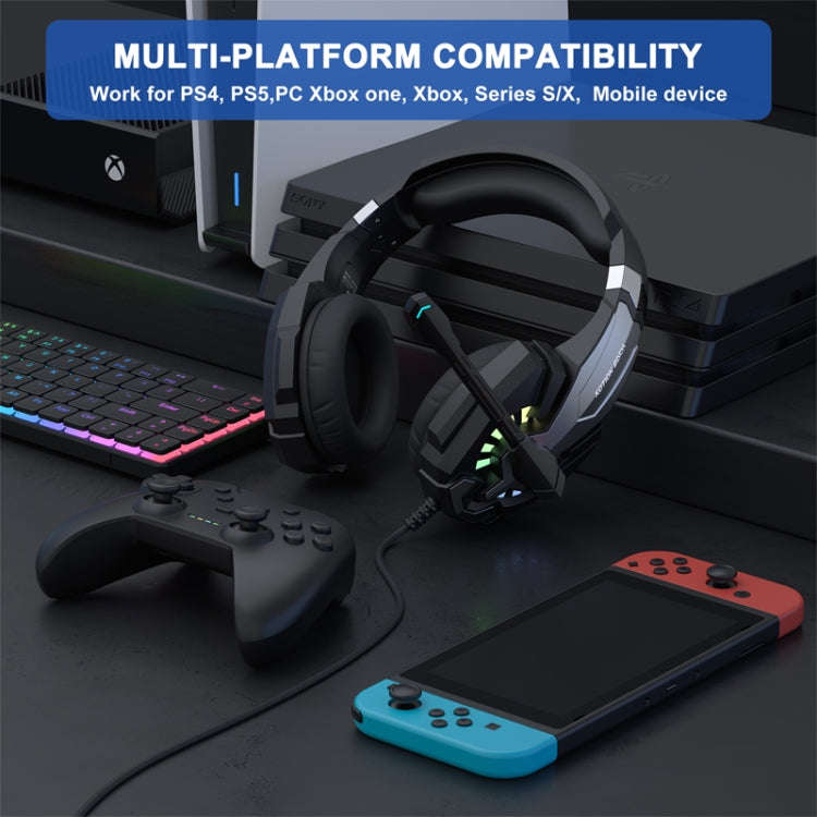 KOTION EACH G9000 Plus On-Ear Gaming Headset with Mic, Length: About 2.1m(Black)