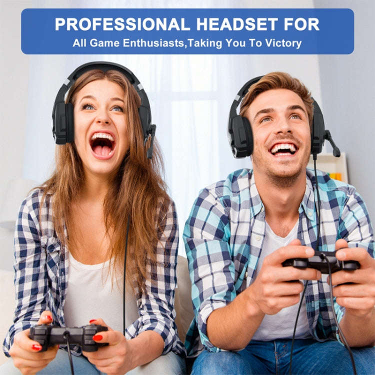 KOTION EACH G9000 Plus On-Ear Gaming Headset with Mic, Length: About 2.1m(Black)