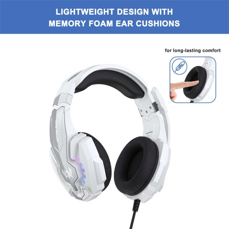 KOTION EACH G9000 Plus On-Ear Gaming Headset with Mic, Length: About 2.1m(Black White)