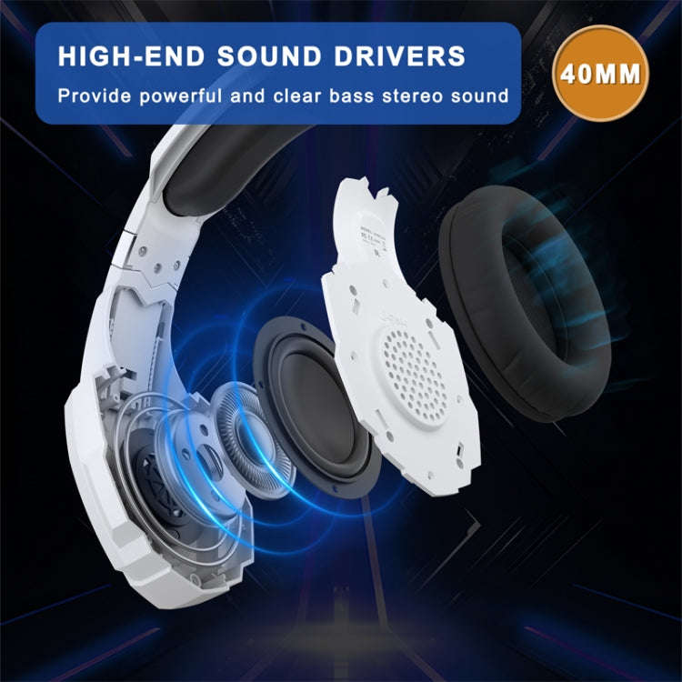 KOTION EACH G9000 Plus On-Ear Gaming Headset with Mic, Length: About 2.1m(Black White)