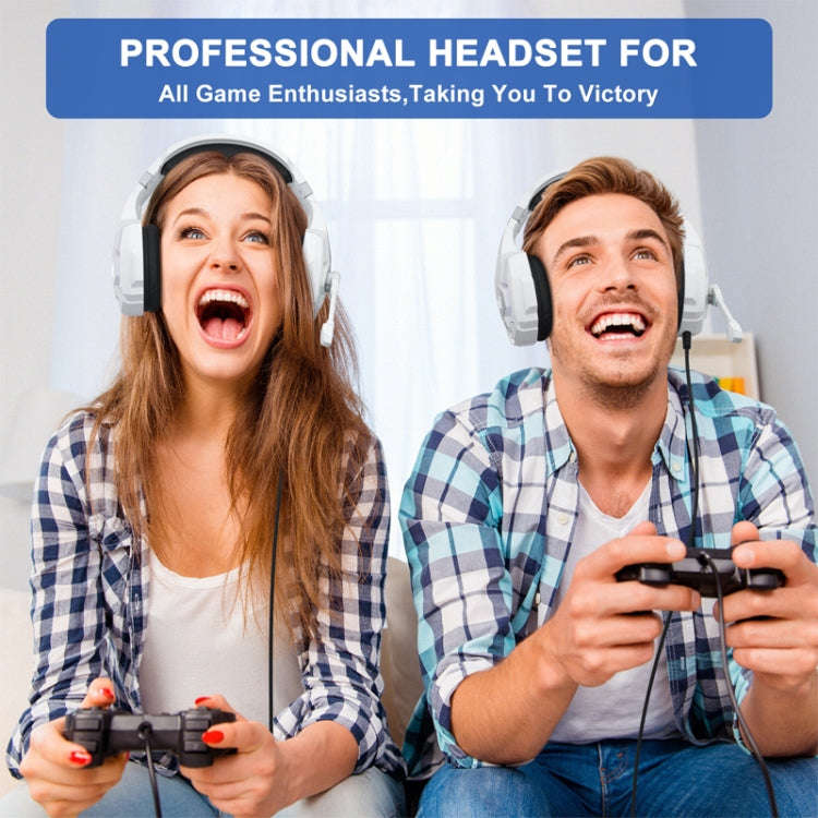 KOTION EACH G9000 Plus On-Ear Gaming Headset with Mic, Length: About 2.1m(Black White)