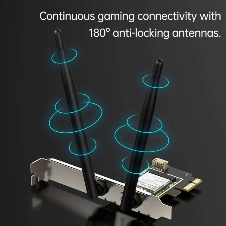 EDUP EP-9617ES 900Mbps WiFi 6 Bluetooth 5.4 Dual-Band 2.4G / 5G PCI-E Wireless WiFi Adapter(Black)