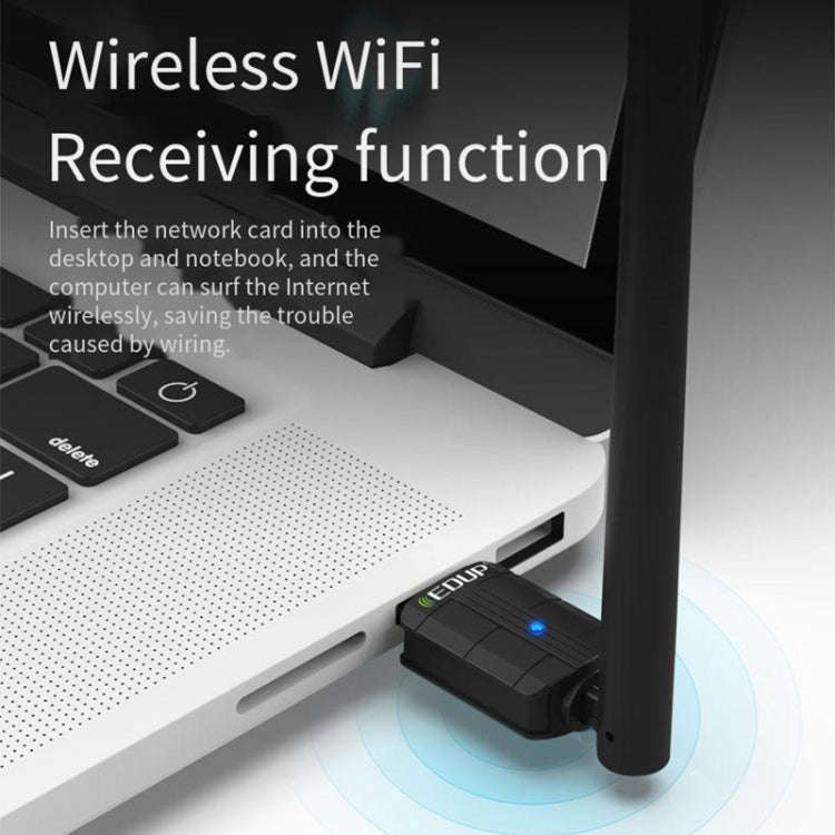 EDUP EP-AX300GS 300Mbps WiFi 6 Nano Wireless Dongle Single Band USB WiFi Adapter(Black)