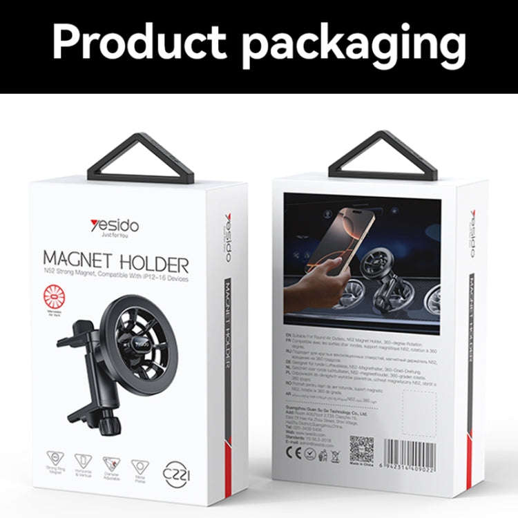 Yesido C221 Car Air Vent MagSafe Magnetic Phone Holder(Black)