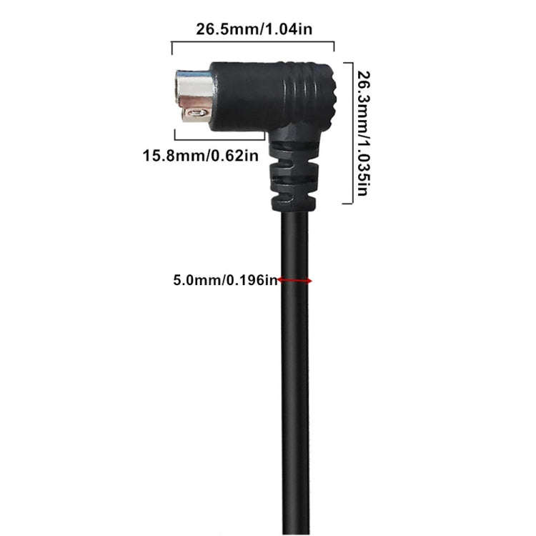 Curved mini DIN 8 Pin TV Audio Adapter Cable S-Video TV Box Cable, Length:1.8m(Black)