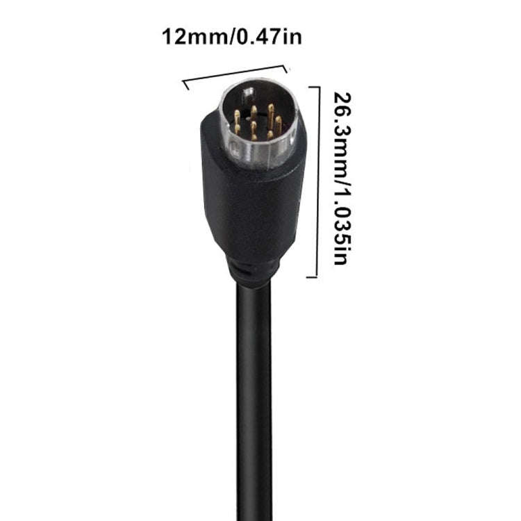 90 Degree mini DIN 8 Pin TV Audio Adapter Cable S-Video TV Box Cable, Length:0.5m(Black)
