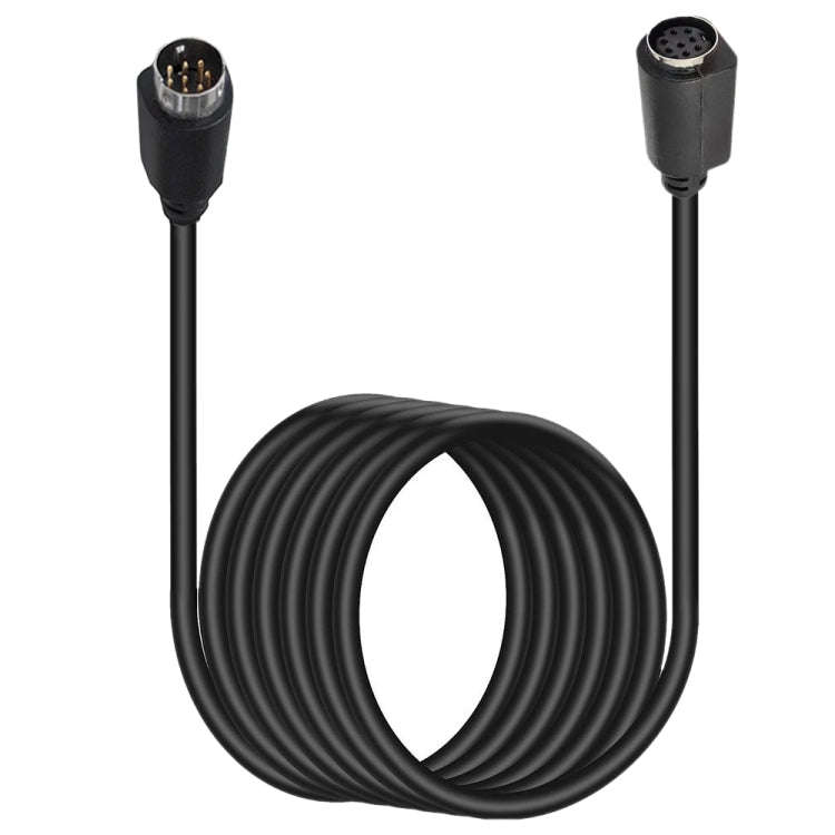 90 Degree mini DIN 8 Pin TV Audio Adapter Cable S-Video TV Box Cable, Length:1.8m(Black)