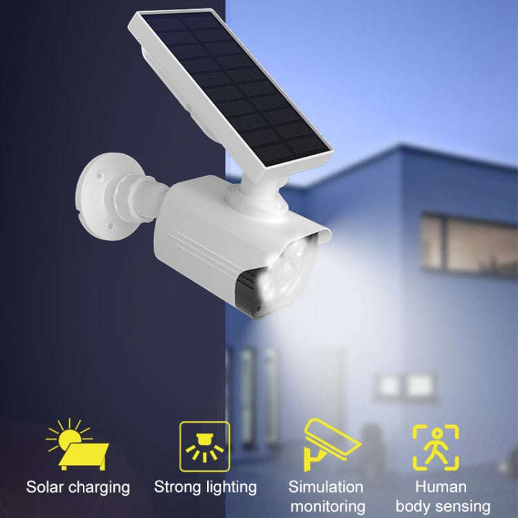 Human Body Sensing Simulation Surveillance Camera Solar Wall Light(White)