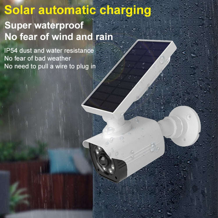 Human Body Sensing Simulation Surveillance Camera Solar Wall Light(White)