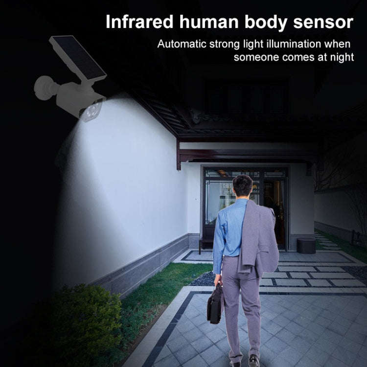 Human Body Sensing Simulation Surveillance Camera Solar Wall Light(White)
