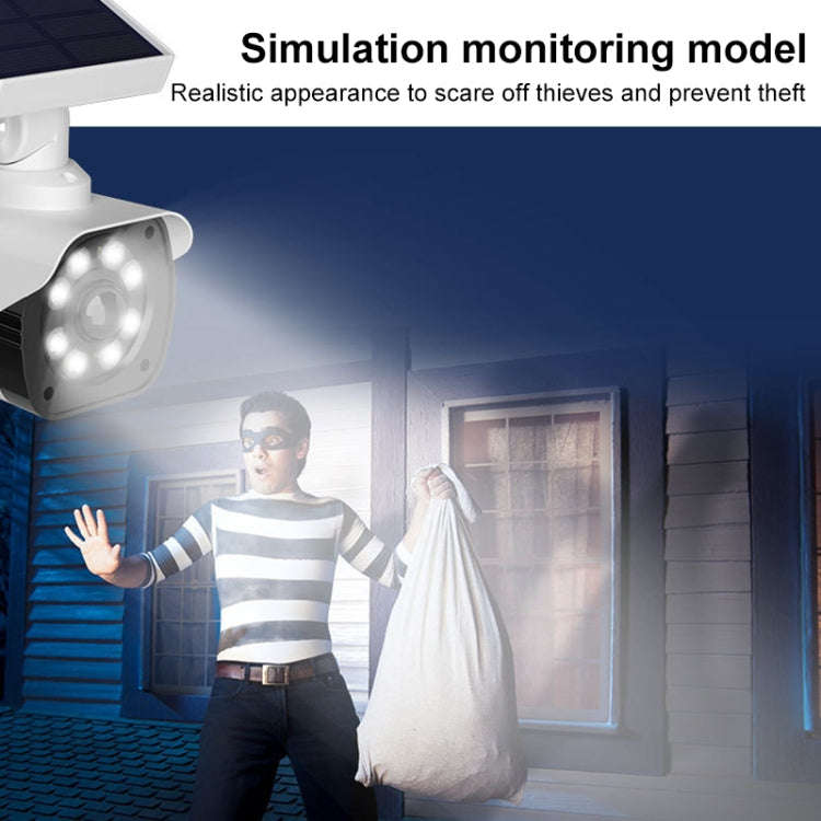 Human Body Sensing Simulation Surveillance Camera Solar Wall Light(White)