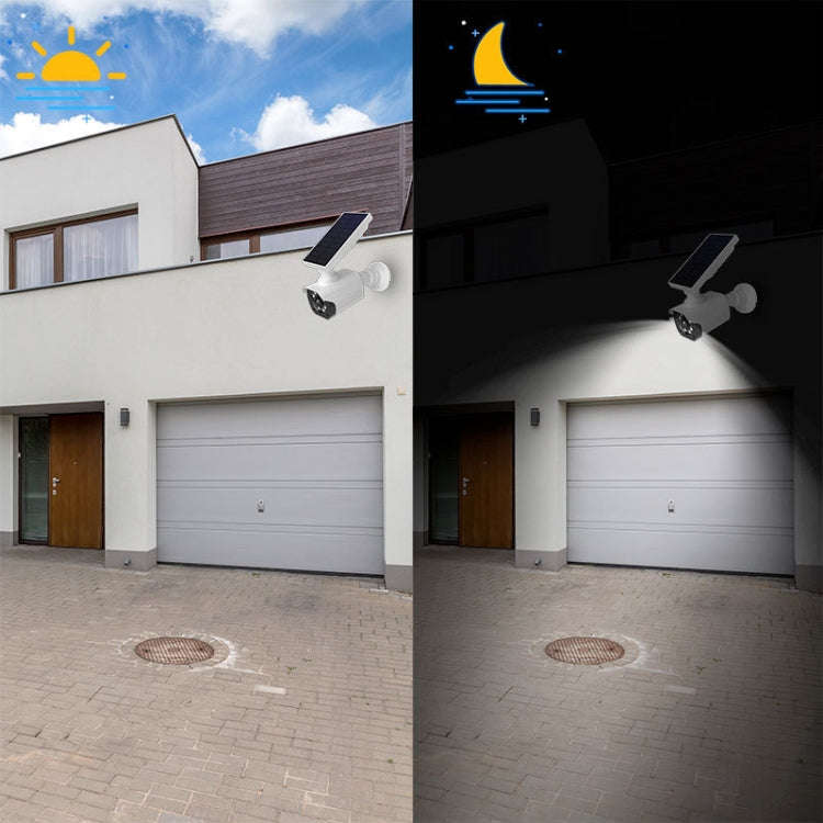 Human Body Sensing Simulation Surveillance Camera Solar Wall Light(White)