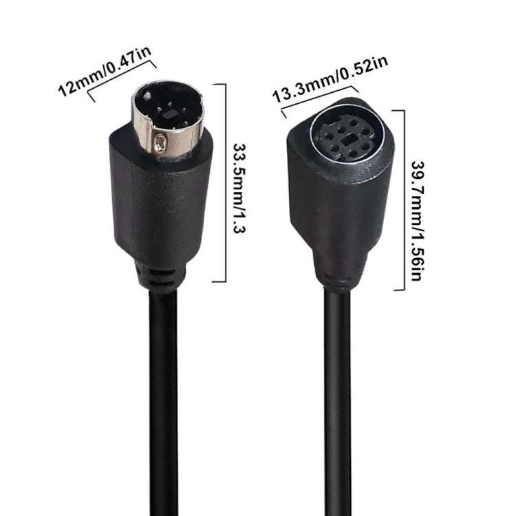 Mini DIN 7 Pin Core Audio / Video Cable, Length:1.8m(Male to Female Straight)