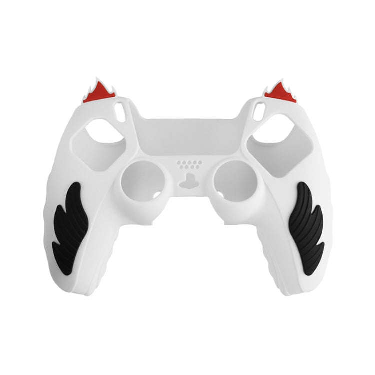 For Sony PS5 Flame Silicone Gamepad Protective Case(White)