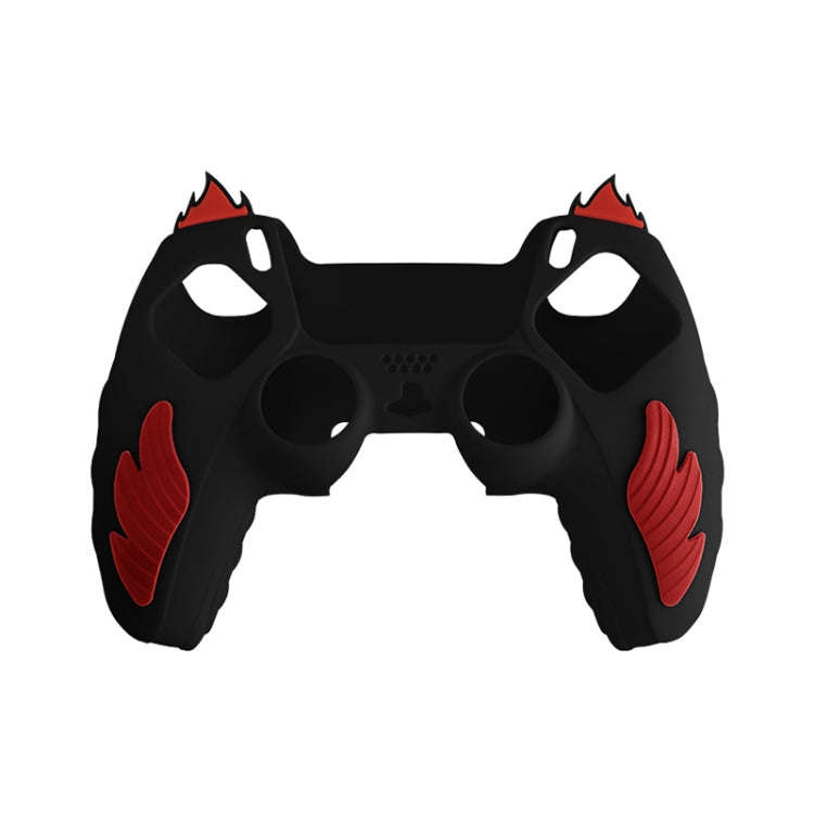 For Sony PS5 Flame Silicone Gamepad Protective Case(Black)