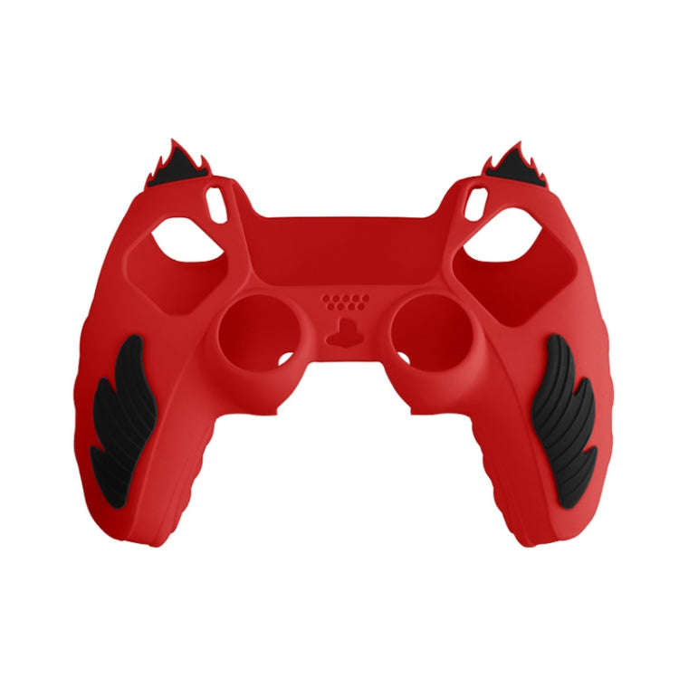 For Sony PS5 Flame Silicone Gamepad Protective Case(Red)