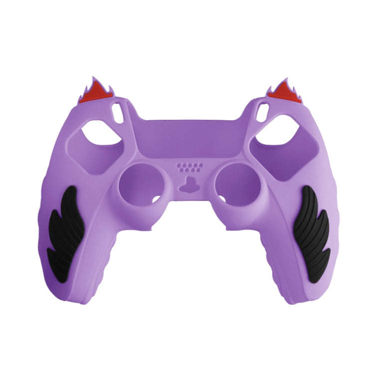 For Sony PS5 Flame Silicone Gamepad Protective Case(Purple)