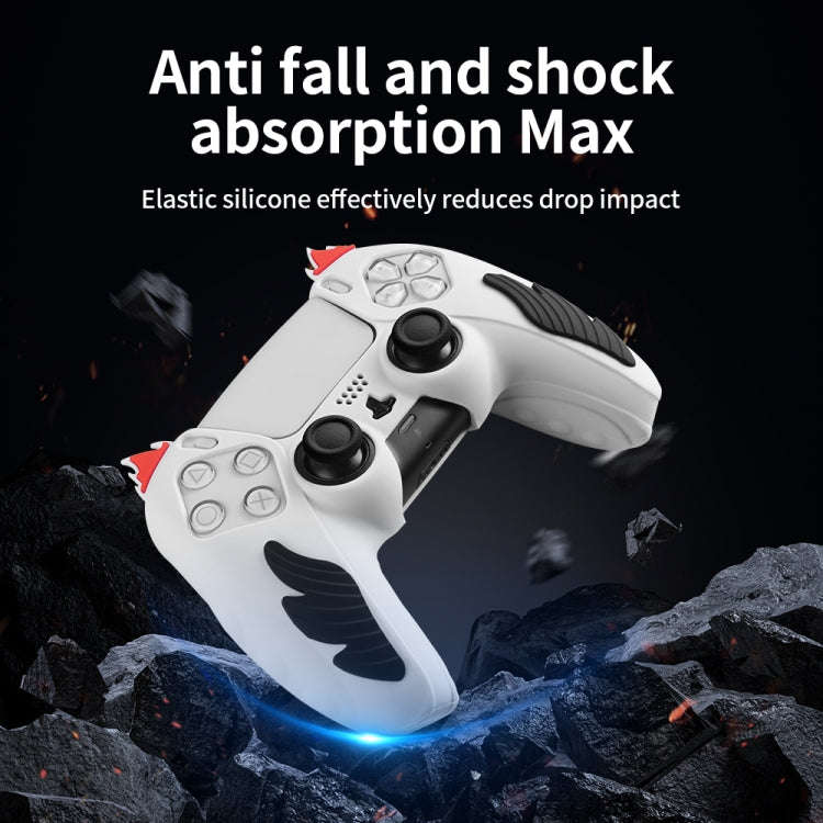For Sony PS5 Flame Silicone Gamepad Protective Case(Blue)