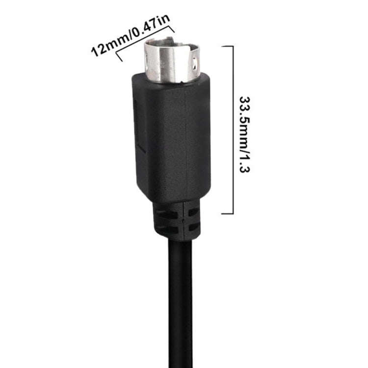 Mini DIN 6 Pin Core Extension Cable, Length:1.8m(Male to Male Straight)