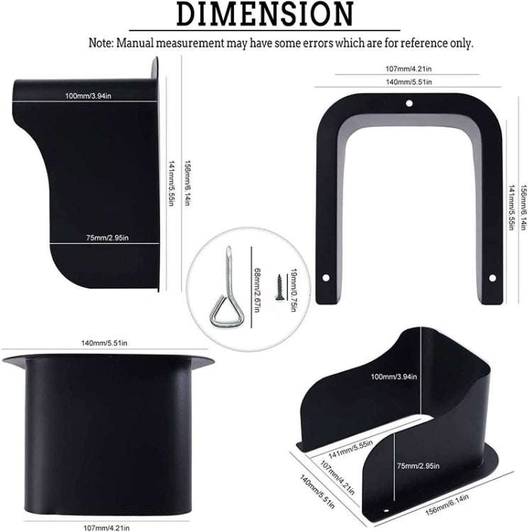 FS-2309 Outdoor Rainproof Cover for Video Doorbell Metal Wind and Sun Protection Box(Black)