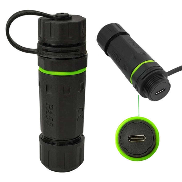 10Gpbs IP68 Waterproof Single Port Type-C Female to Female Straight Coupler Adapter With Protecti...