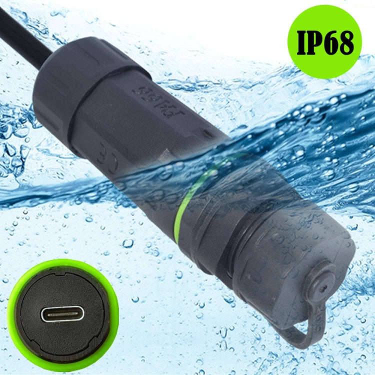 10Gpbs IP68 Waterproof Single Port Type-C Female to Female Straight Coupler Adapter With Protecti...
