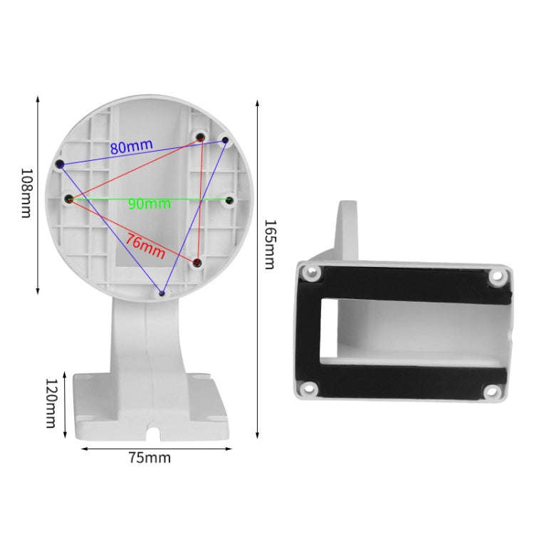 5pcs Universal Plastic Surveillance Camera Hemisphere Wall Mount Bracket, Model:1258S(White)