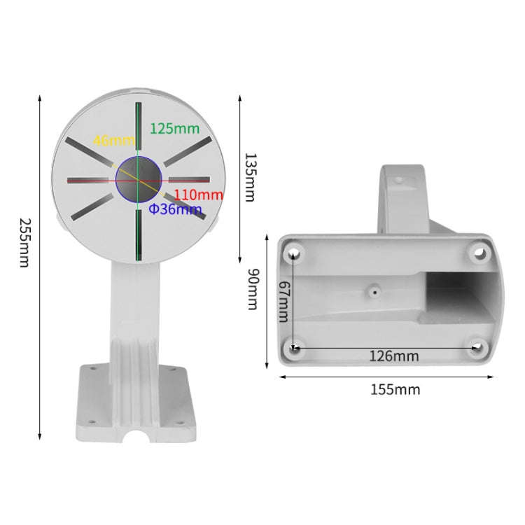 5pcs Universal Plastic Surveillance Camera Hemisphere Wall Mount Bracket, Model:1258(White)