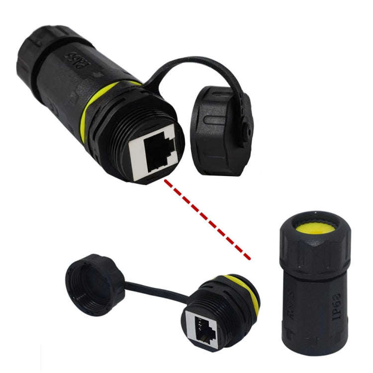 Single Port Straight Cat7 RJ45 Shielded Pure Copper Ethernet Coupler Waterproof LAN Connector