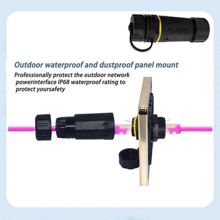 Single Port Straight Cat7 RJ45 Shielded Pure Copper Ethernet Coupler Waterproof LAN Connector