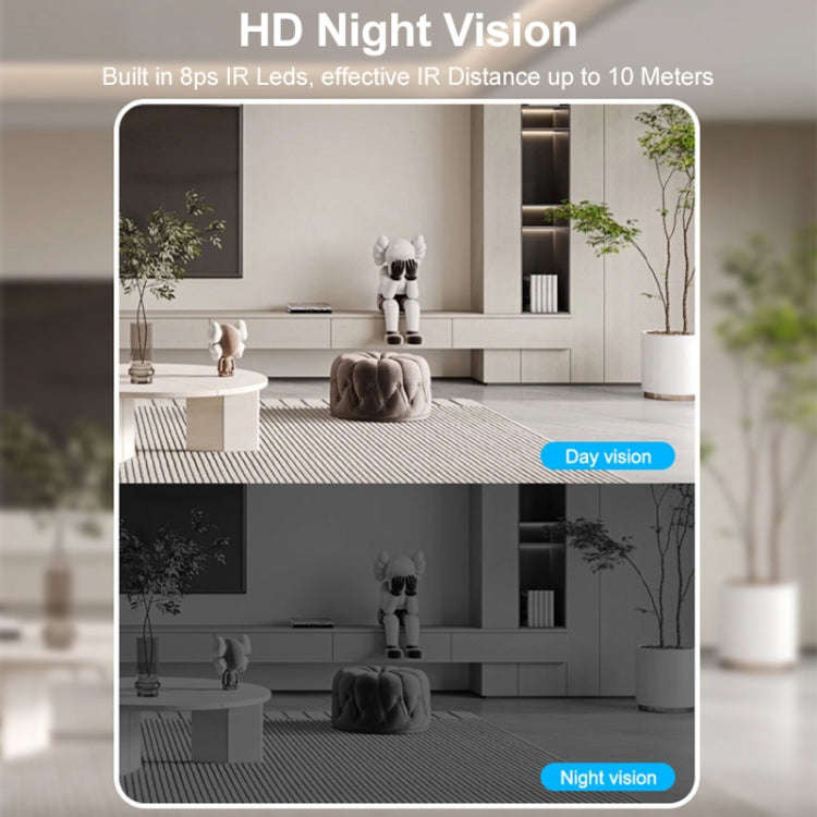 Home Ultra-HD Infrared Night Vision WiFi Surveillance Camera, Memory Card:128GB(EU Plug)