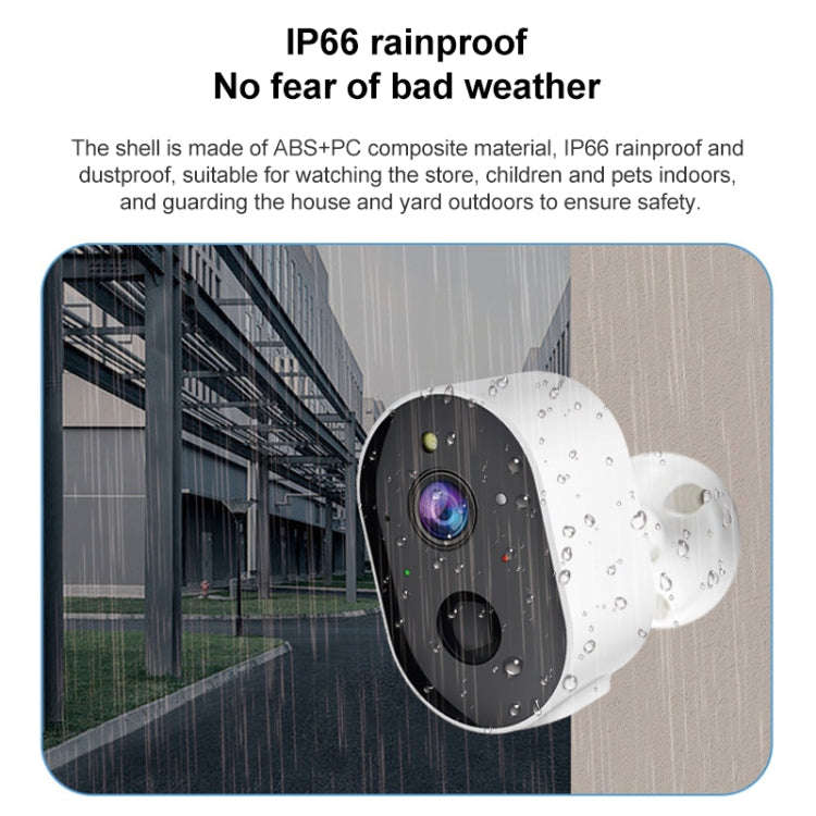 3MP Home Outdoor HD Wireless Surveillance Camera, WiFi Version+9000mAh Battery(EU Plug)