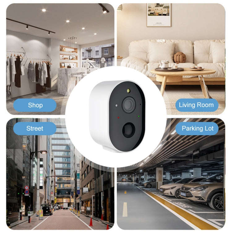3MP Home Outdoor HD Wireless Surveillance Camera, WiFi Version+9000mAh Battery(EU Plug)