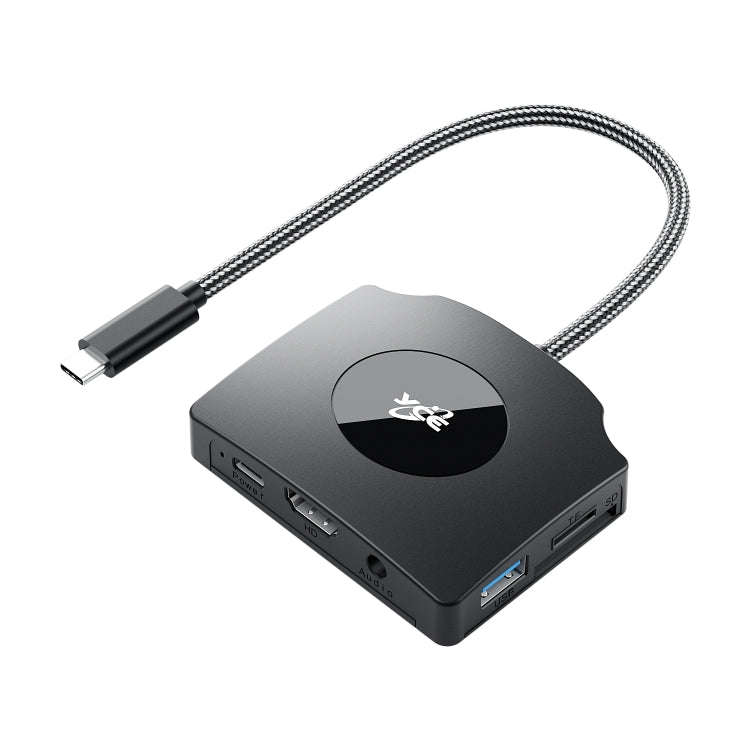YCE-Z70A Type-C to PD 3.0, USB 3.0x2 + SD/TF, 3.5mm and HD1.4 Docking Station Video Capture Card(...