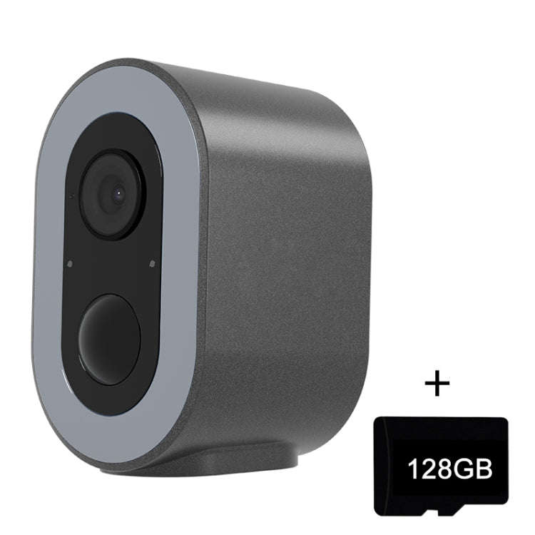 WiFi Tuya Smart Version HD Low Power Consumption Battery Camera, US Plug, Memory Card:128GB(Grey)