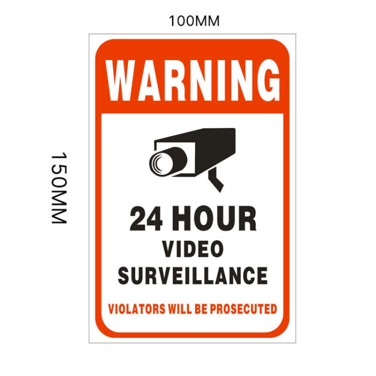 100pcs 24 Hour Video Monitor Warning Sticker