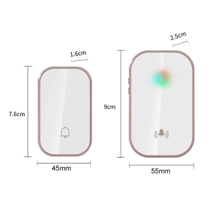 2 in 1 Waterproof Long Distance Remote Control Wireless Doorbell(Silver)