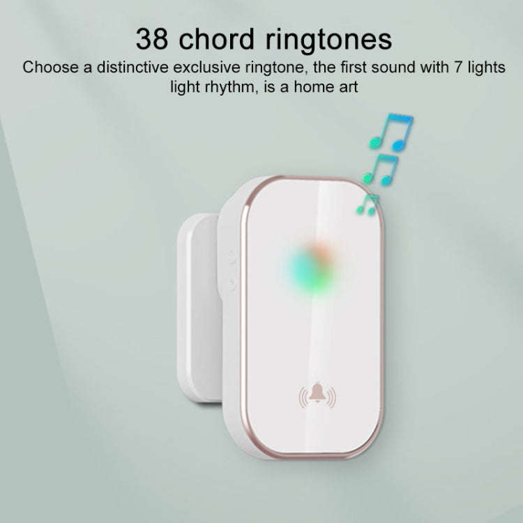 2 in 1 Waterproof Long Distance Remote Control Wireless Doorbell(Silver)