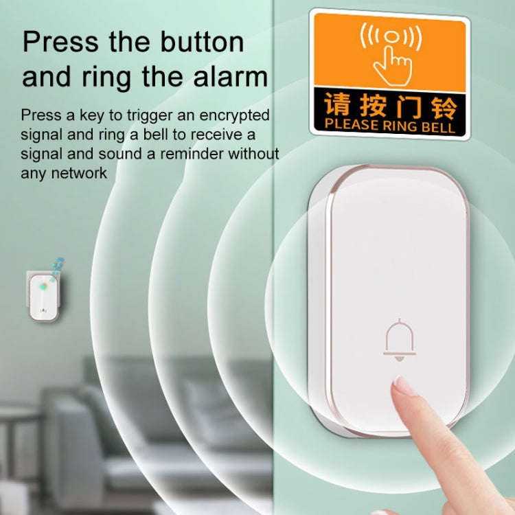 2 in 1 Waterproof Long Distance Remote Control Wireless Doorbell(Silver)