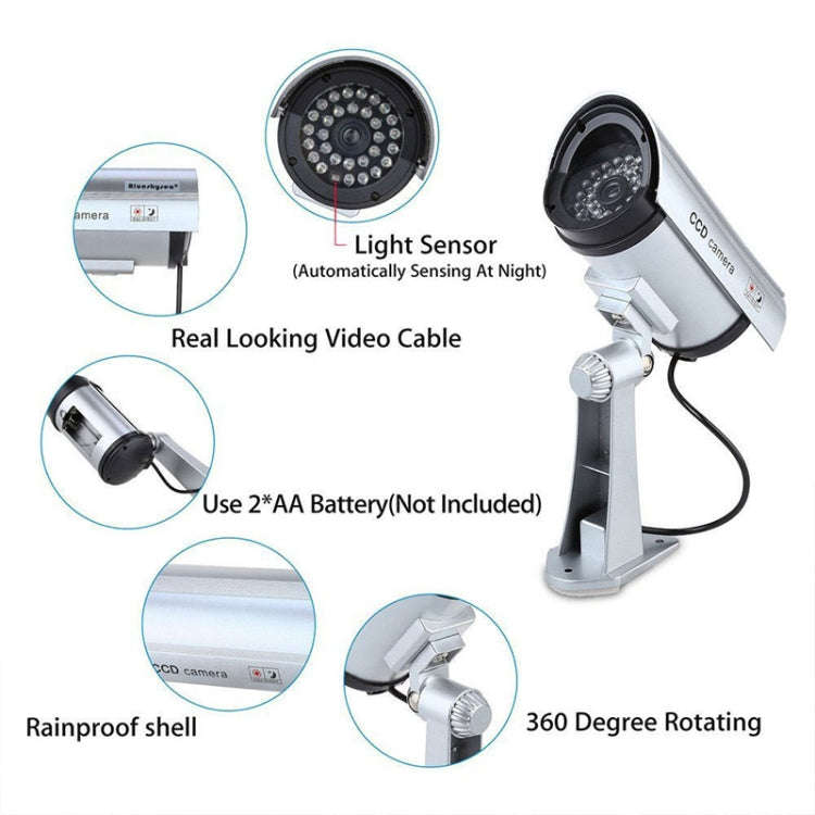 Waterproof Simulation Surveillance Camera with LED Flash Light(Silver)