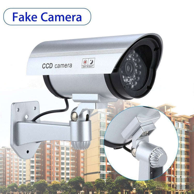 Waterproof Simulation Surveillance Camera with LED Flash Light(Silver)