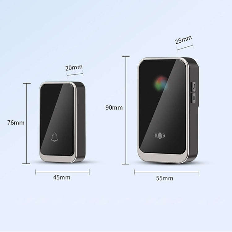 A20 Pro Plug in Free Waterproof Rechargeable Long-distance Wireless Doorbell, Plug:EU Plug(Black)